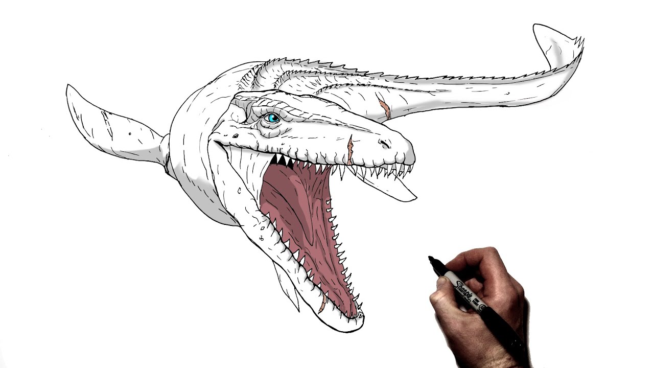 How to draw osasaurus step by step jurassic world