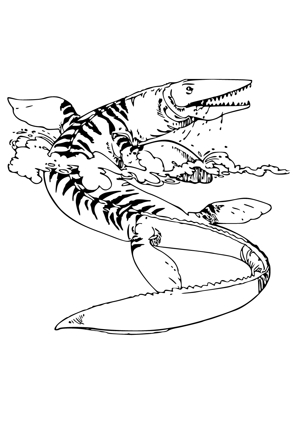 Free printable mosasaurus real coloring page for adults and kids