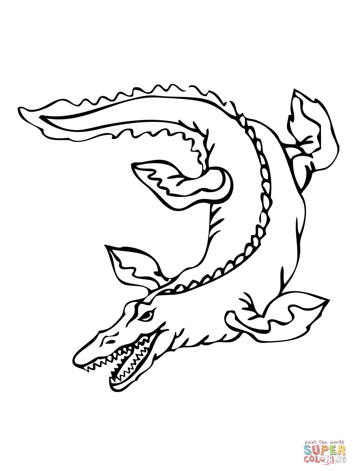 Mosasaur coloring page free printable coloring pages