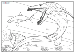 Free printable mosasaurus coloring pages for kids