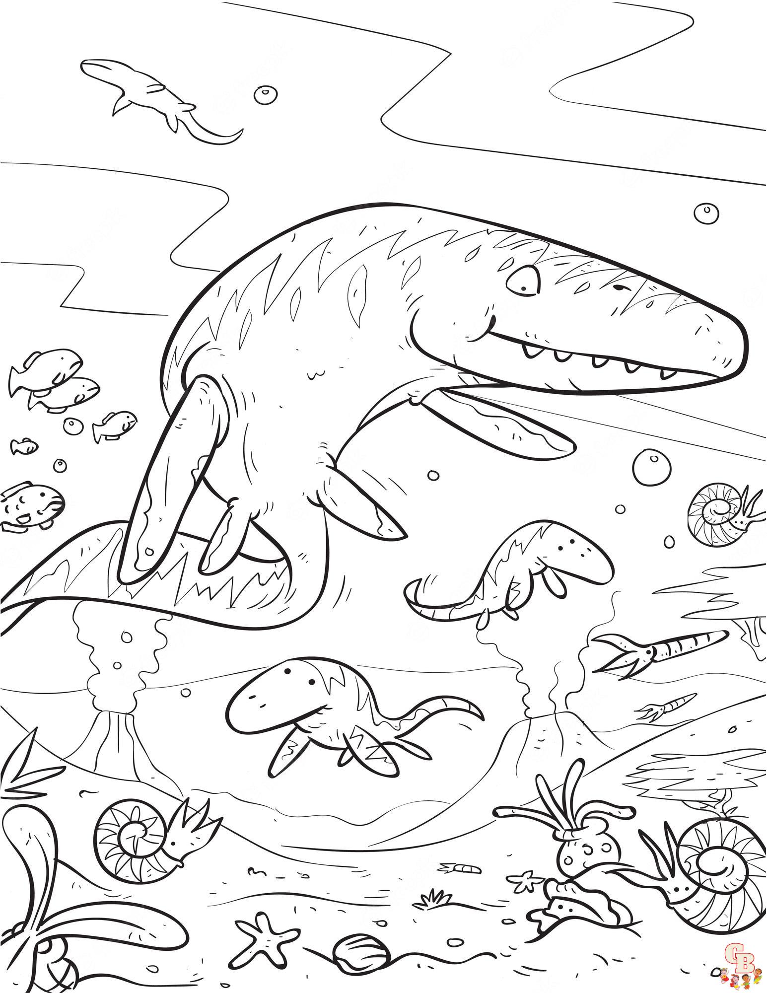 Get creative with mosasaurus coloring pages free and easy