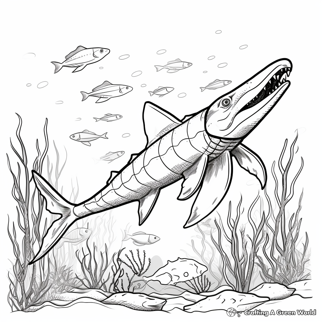 Water dinosaurs coloring pages