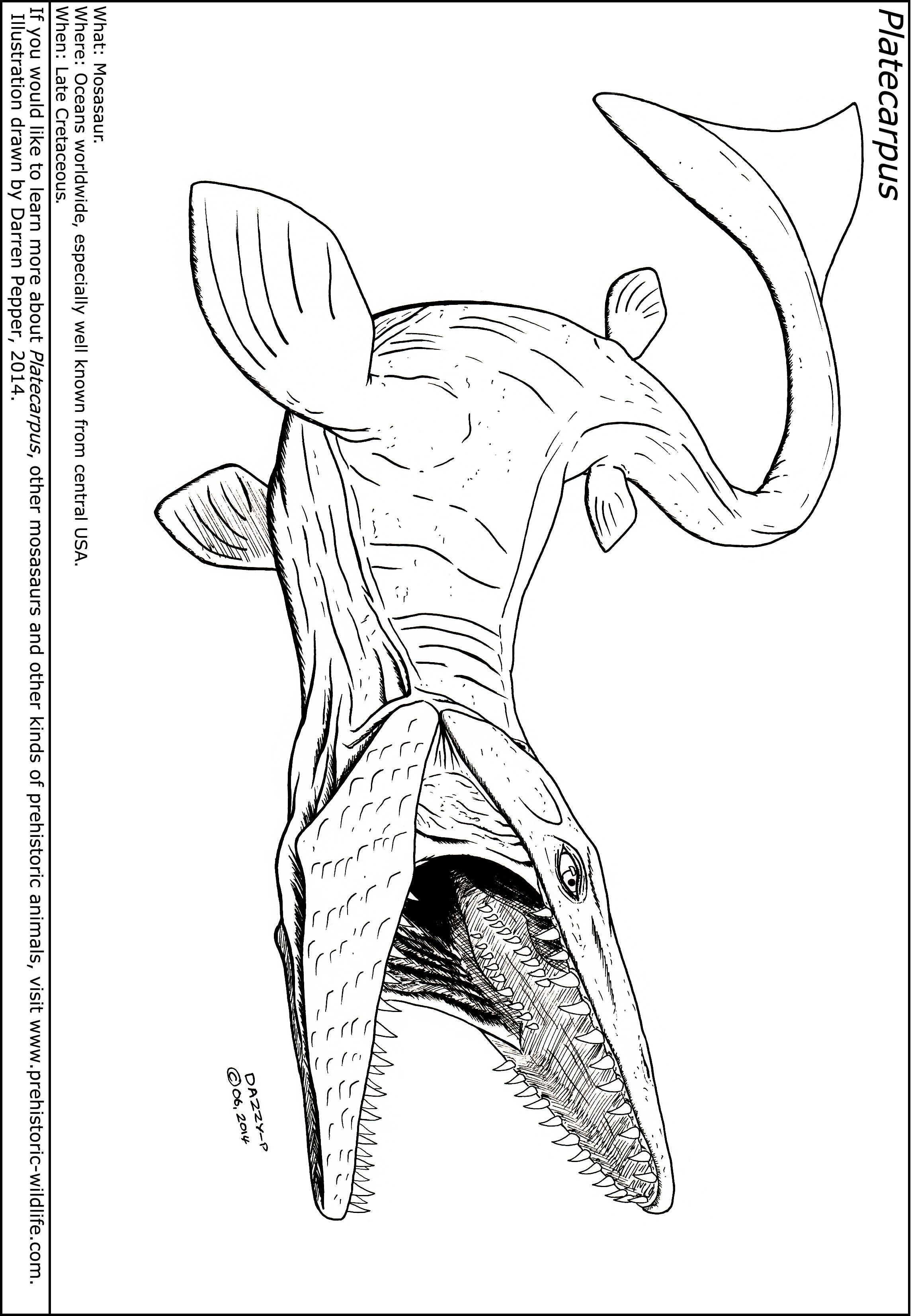 Jurassic world coloring page mosasaurus jurassic park