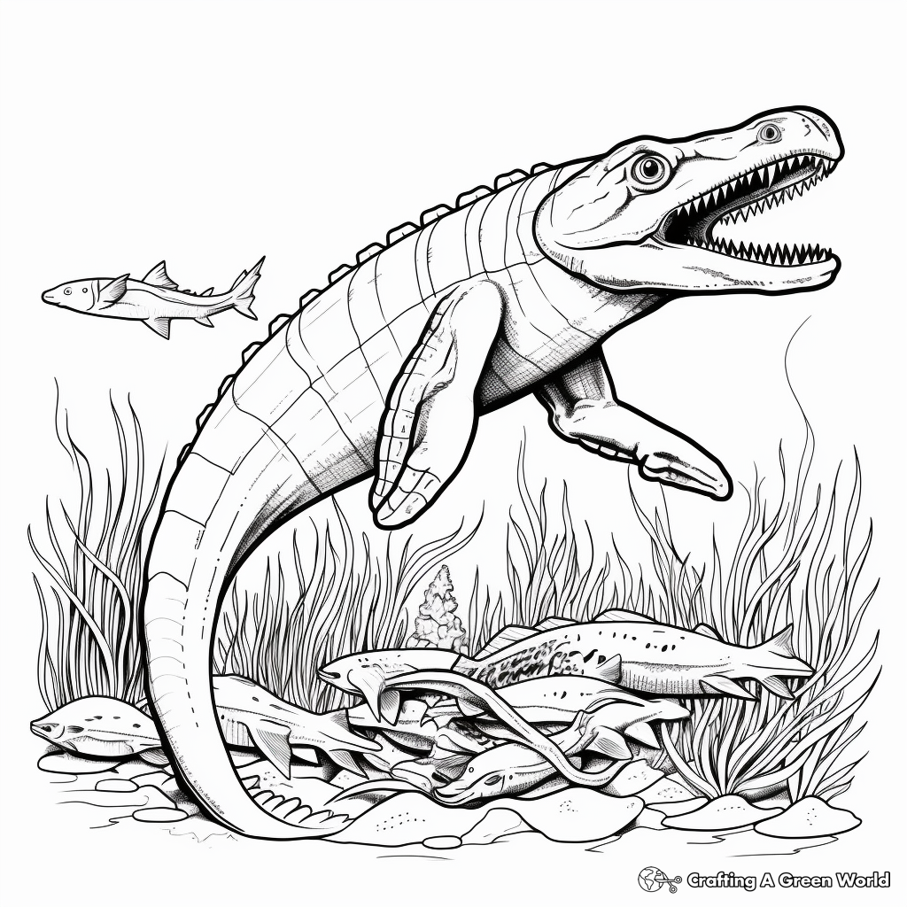 Water dinosaurs coloring pages