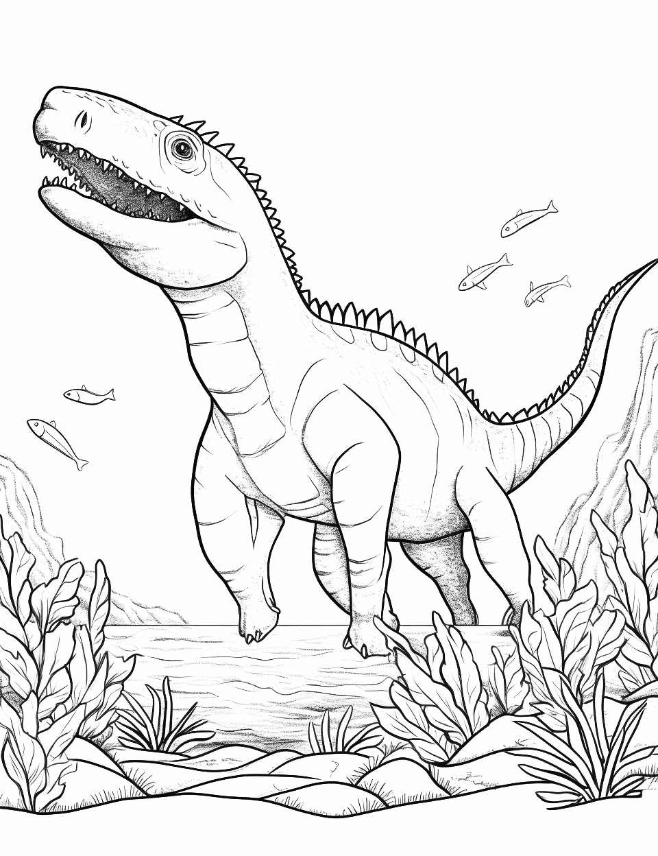 Dinosaur coloring pages free printable sheets