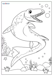 Free printable mosasaurus coloring pages for kids