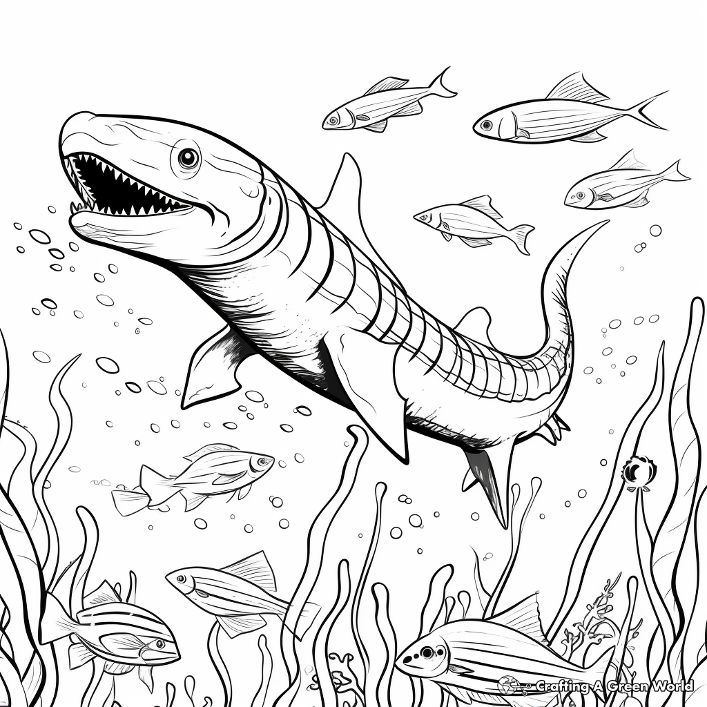 Water dinosaurs coloring pages