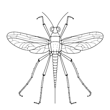 Premium vector sketch hand drawn single line art coloring page mosquito day