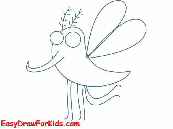 How to draw a mosquito easy draw for kids