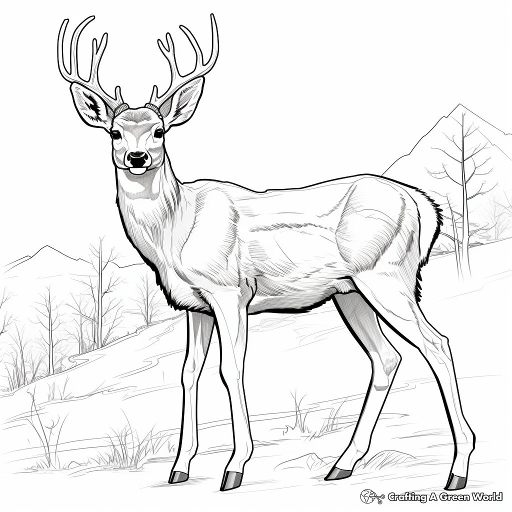 Mule deer coloring pages