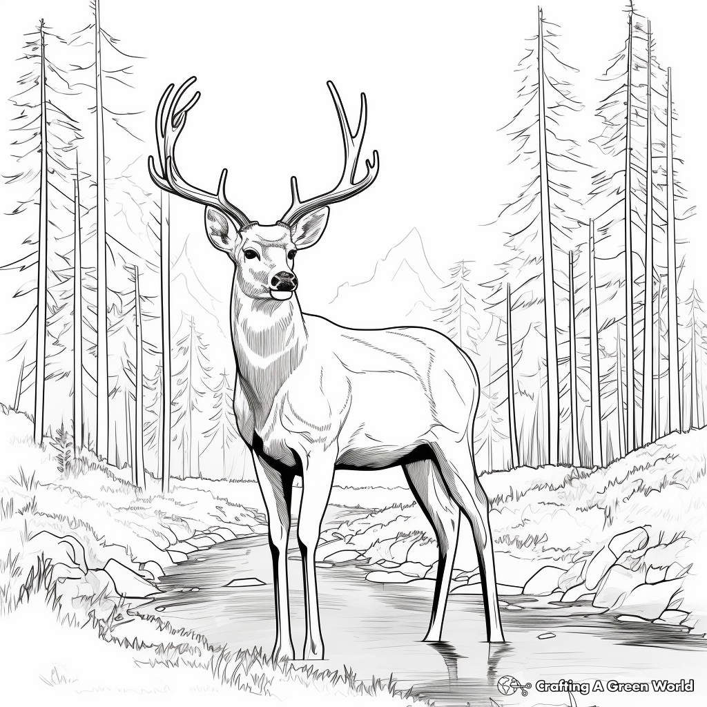 Mule deer coloring pages