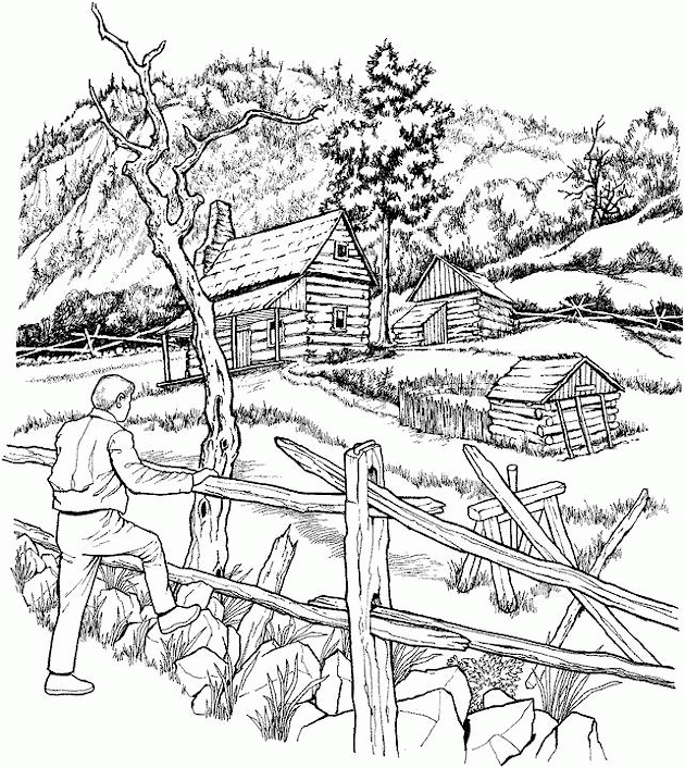 Landscape coloring pages