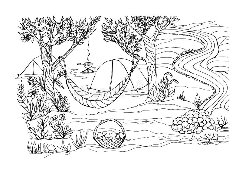 Nature trees coloring pages stock illustrations â nature trees coloring pages stock illustrations vectors clipart