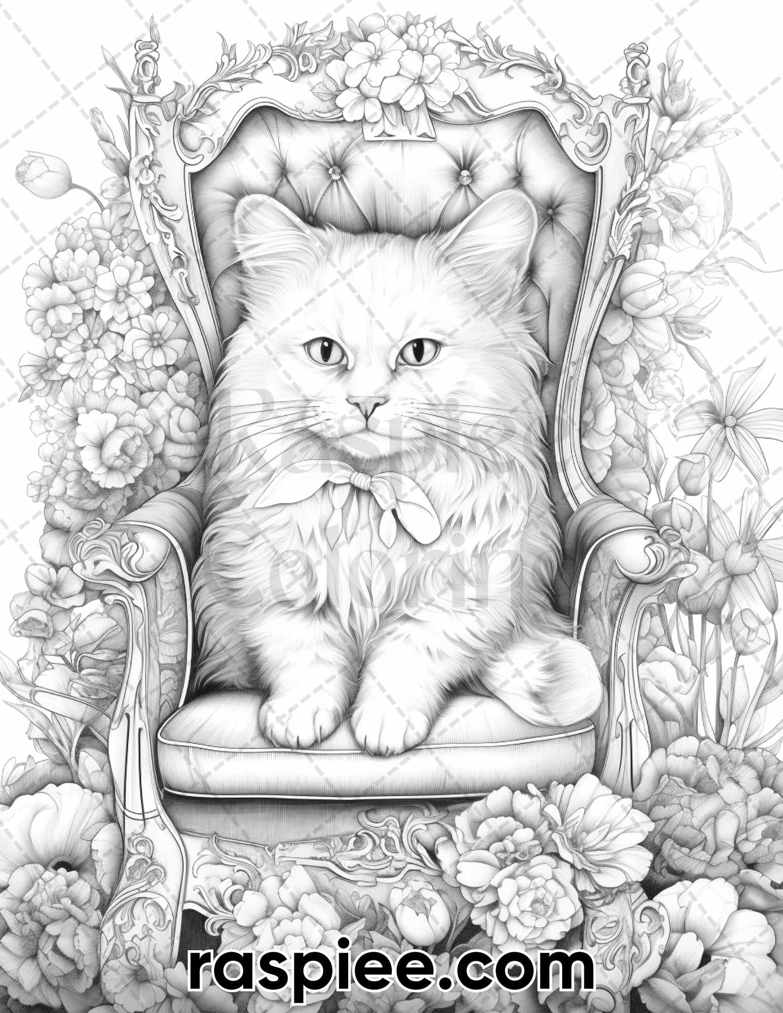 Royal king cat grayscale coloring pages for adults printable pdf i â coloring