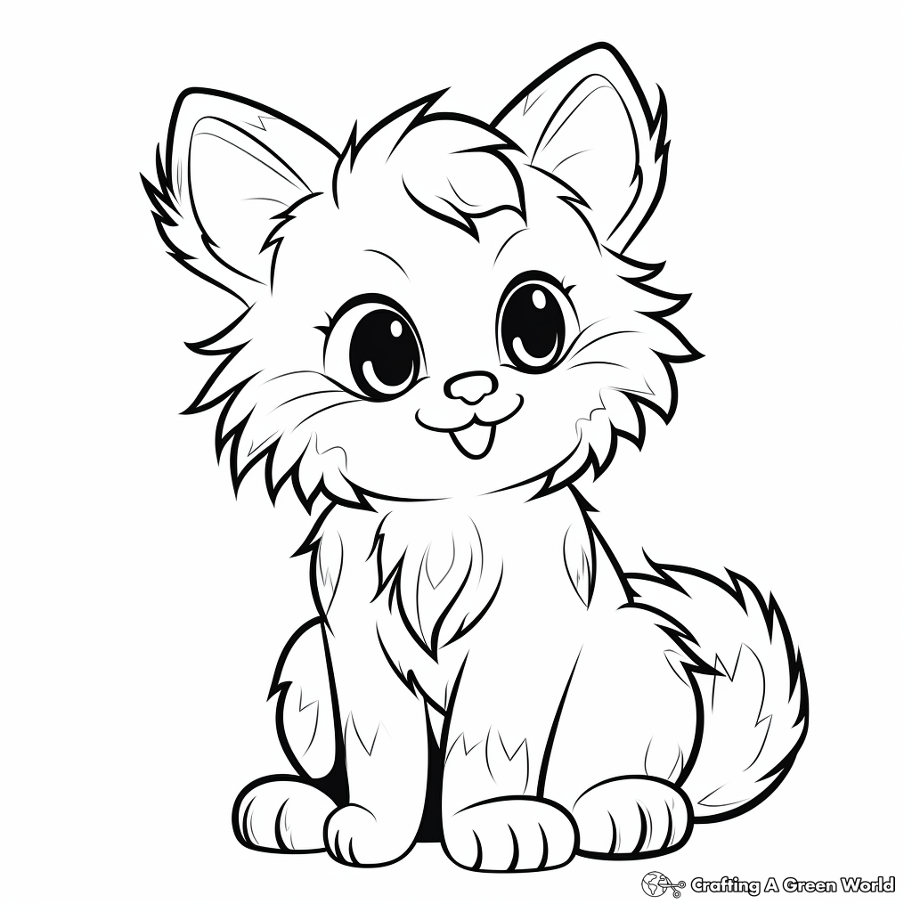 Realistic kitten coloring pages