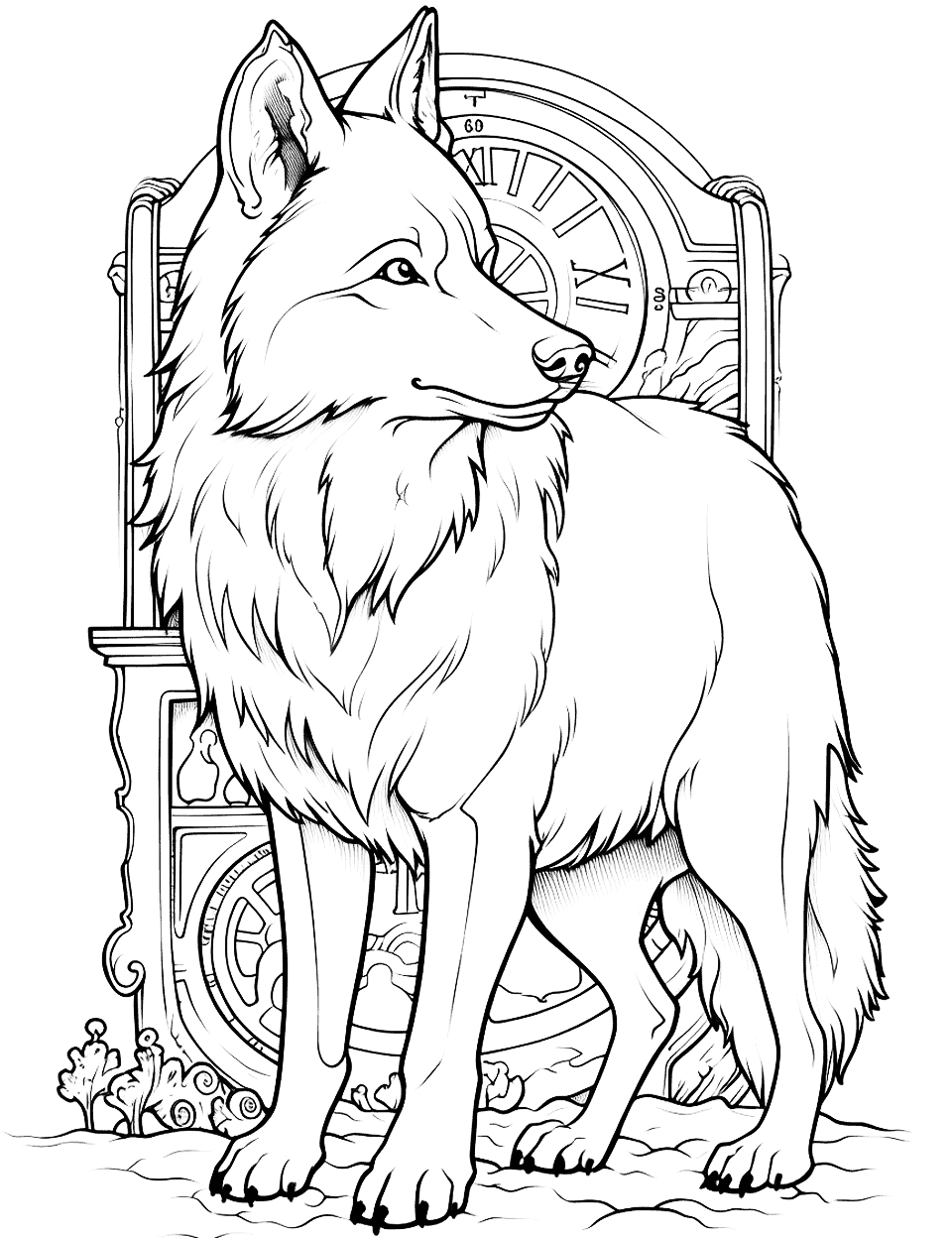 Wolf coloring pages free printable sheets