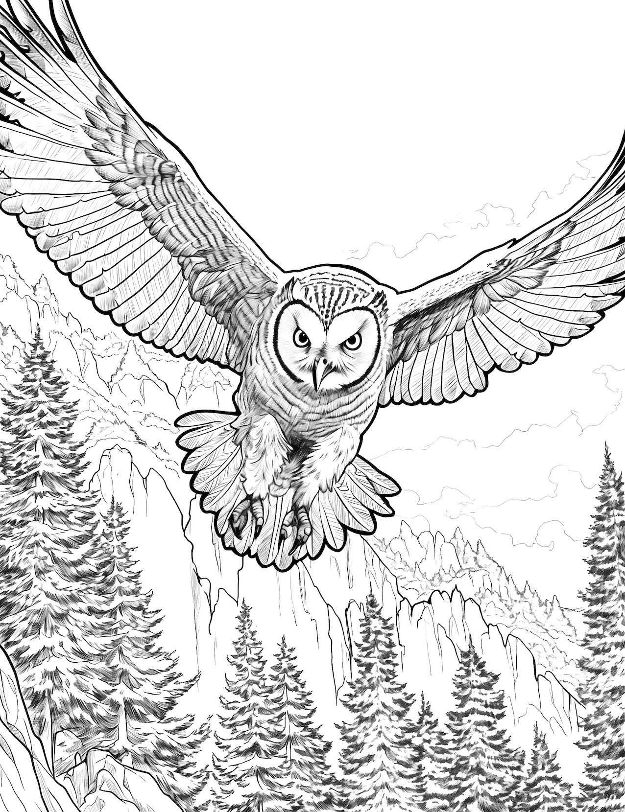 Fascinating owl coloring pages free printable