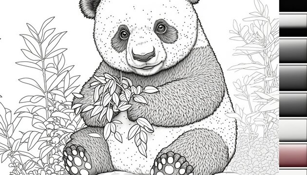 Panda illustration coloring page images â browse photos vectors and video