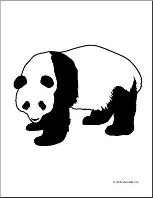 Clip art panda coloring page i