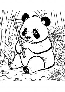 Panda drawing to print and color