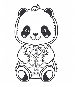 Realistic panda coloring pages for teens and adults by rzstore