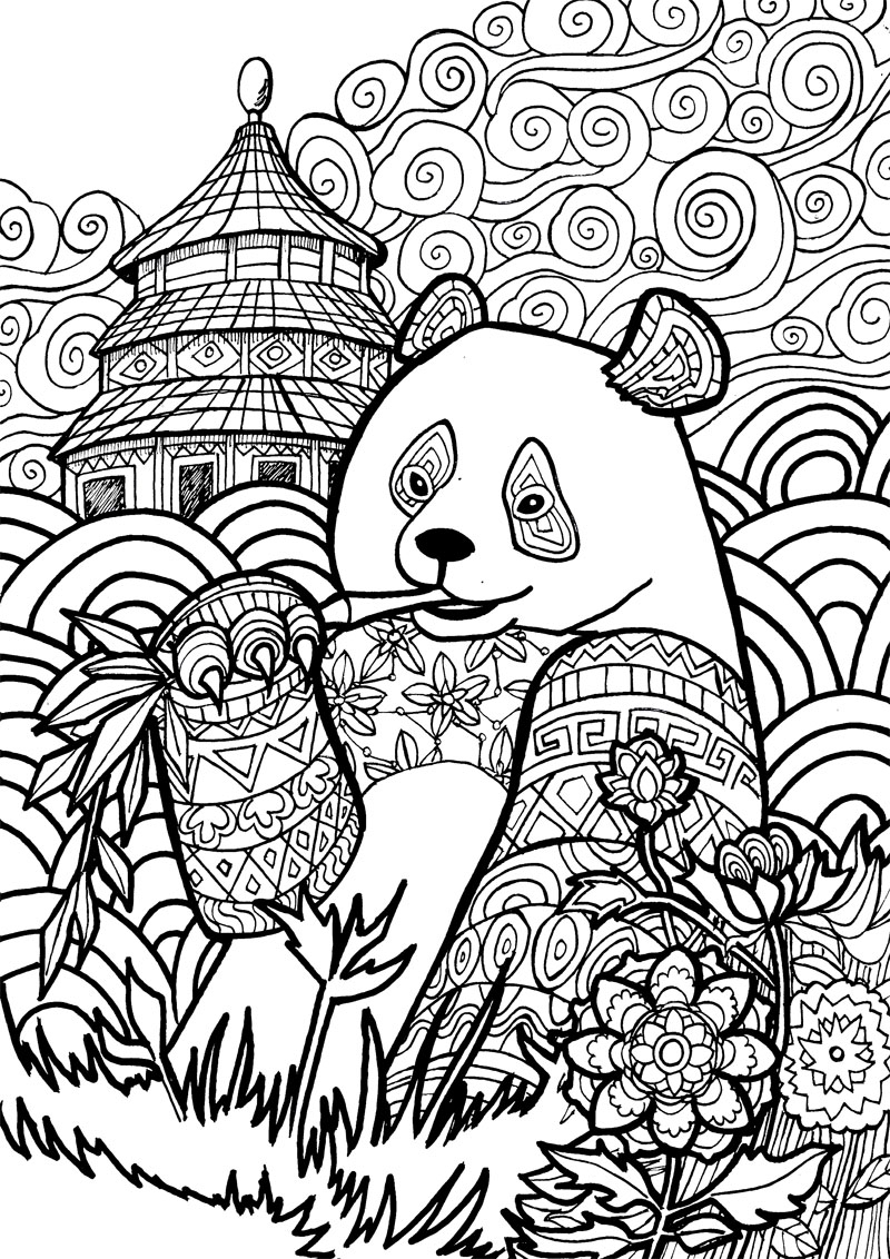 Panda coloring pages