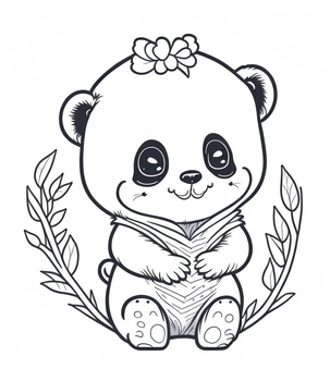 Realistic panda coloring pages for teens and adults by rzstore