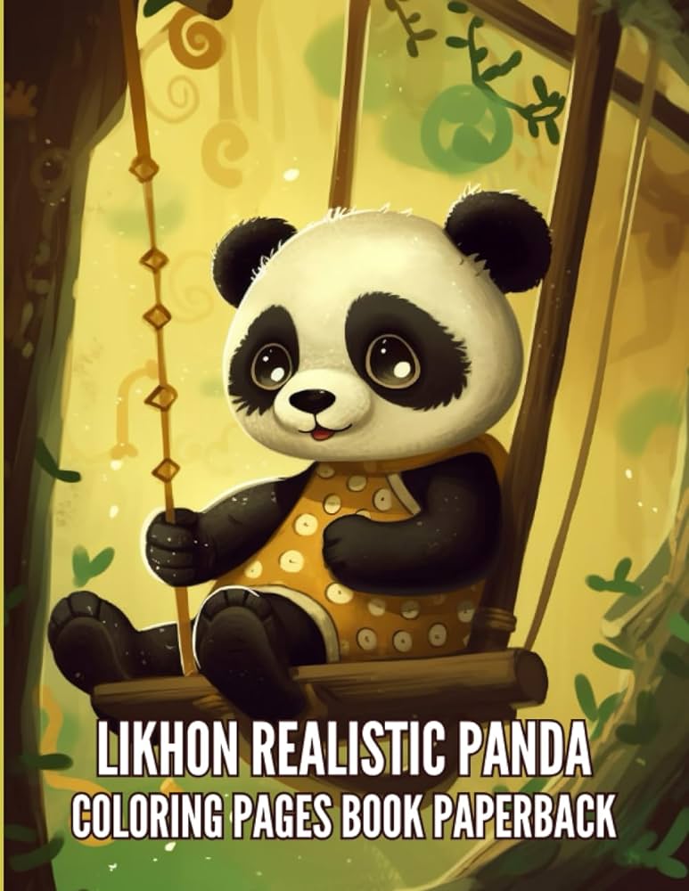 Likhon realistic panda loring pages book paperback likhon designer books