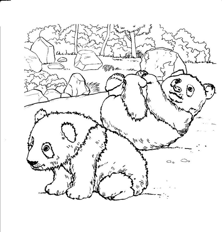 Free printable panda coloring pages for kids