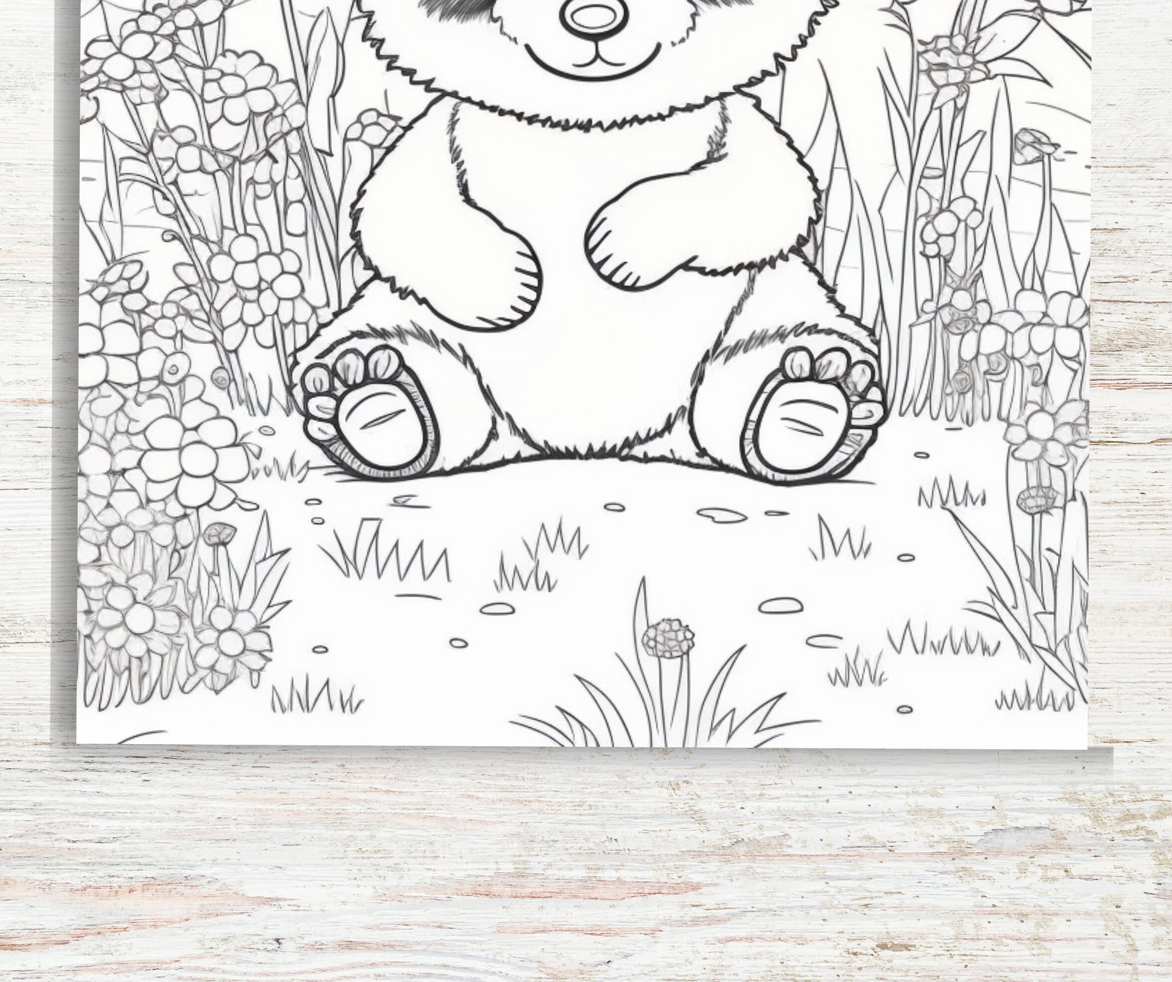 Kdp interior baby panda coloring pages x printable pdf canva template cute coloring sheets for kids and teens