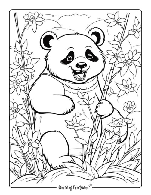 Panda coloring pages for kids adults