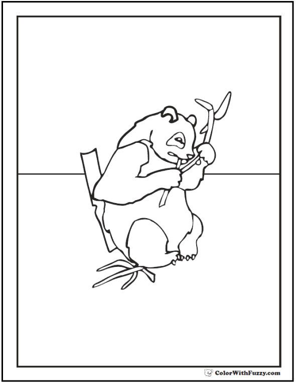 Panda coloring pages bamboo and baby pandas