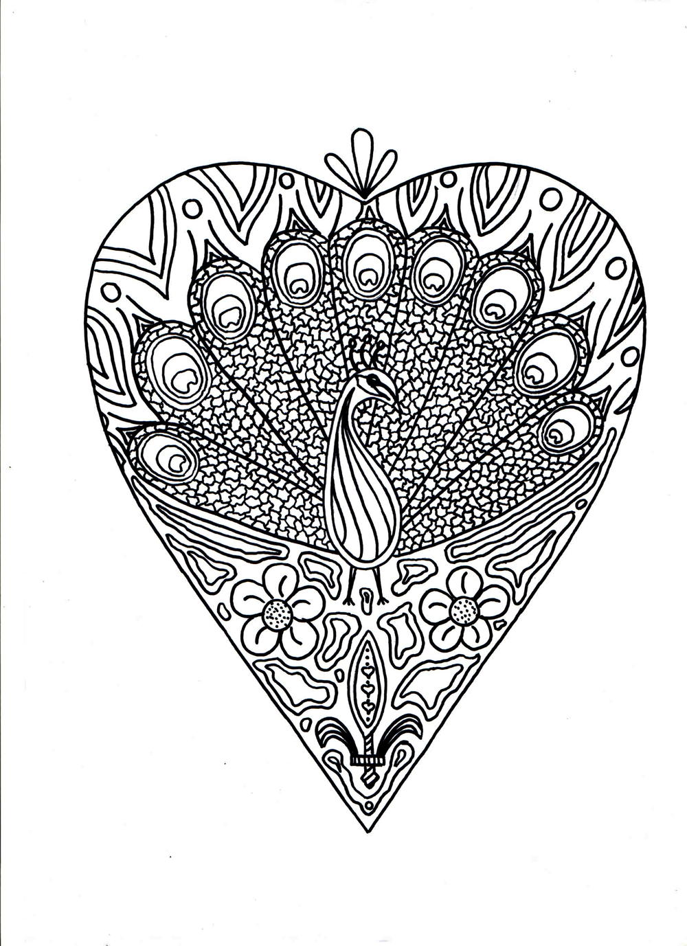 Peacock printable coloring page