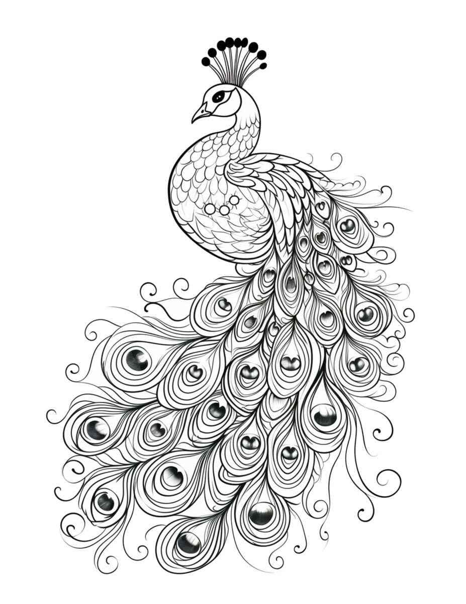 Peacock coloring pages