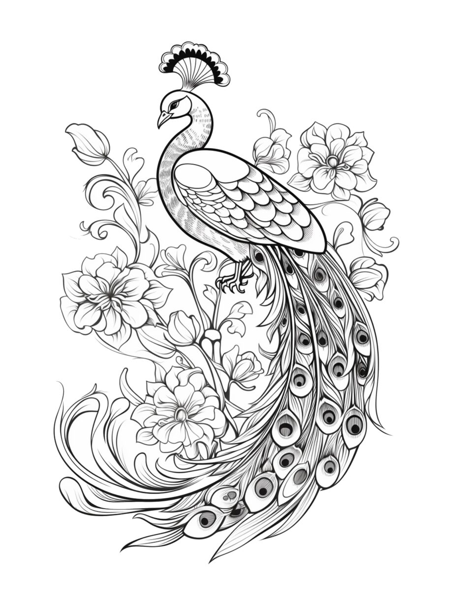 Peacock coloring pages