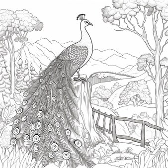 Page peacock animal coloring page images