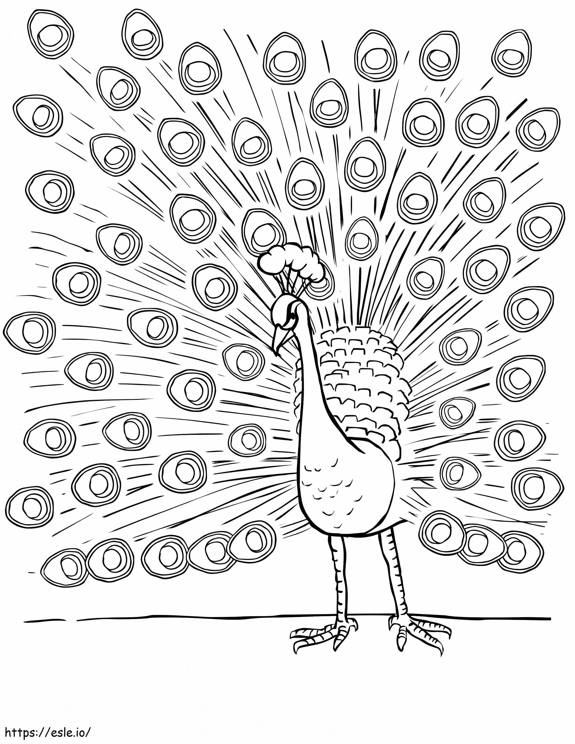 Amazing peacock coloring page