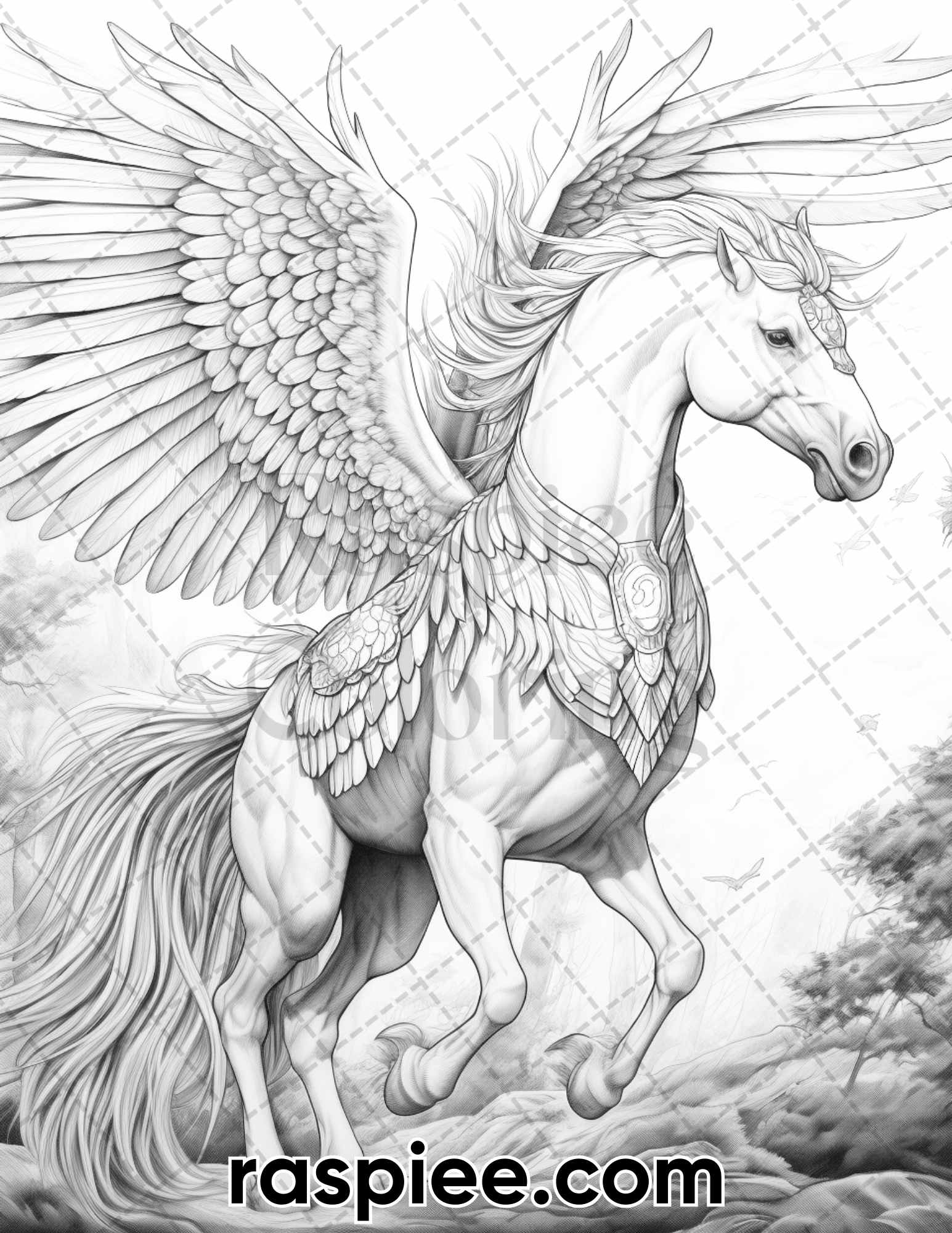 Mythical creatures grayscale coloring pages for adults printable p â coloring