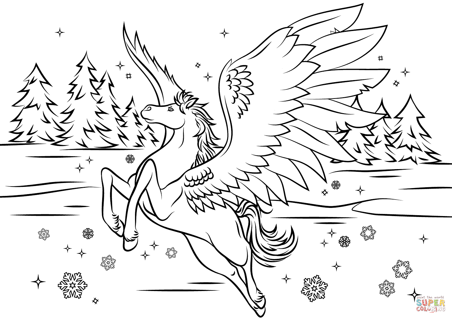 Bella sara pegasus coloring page free printable coloring pages