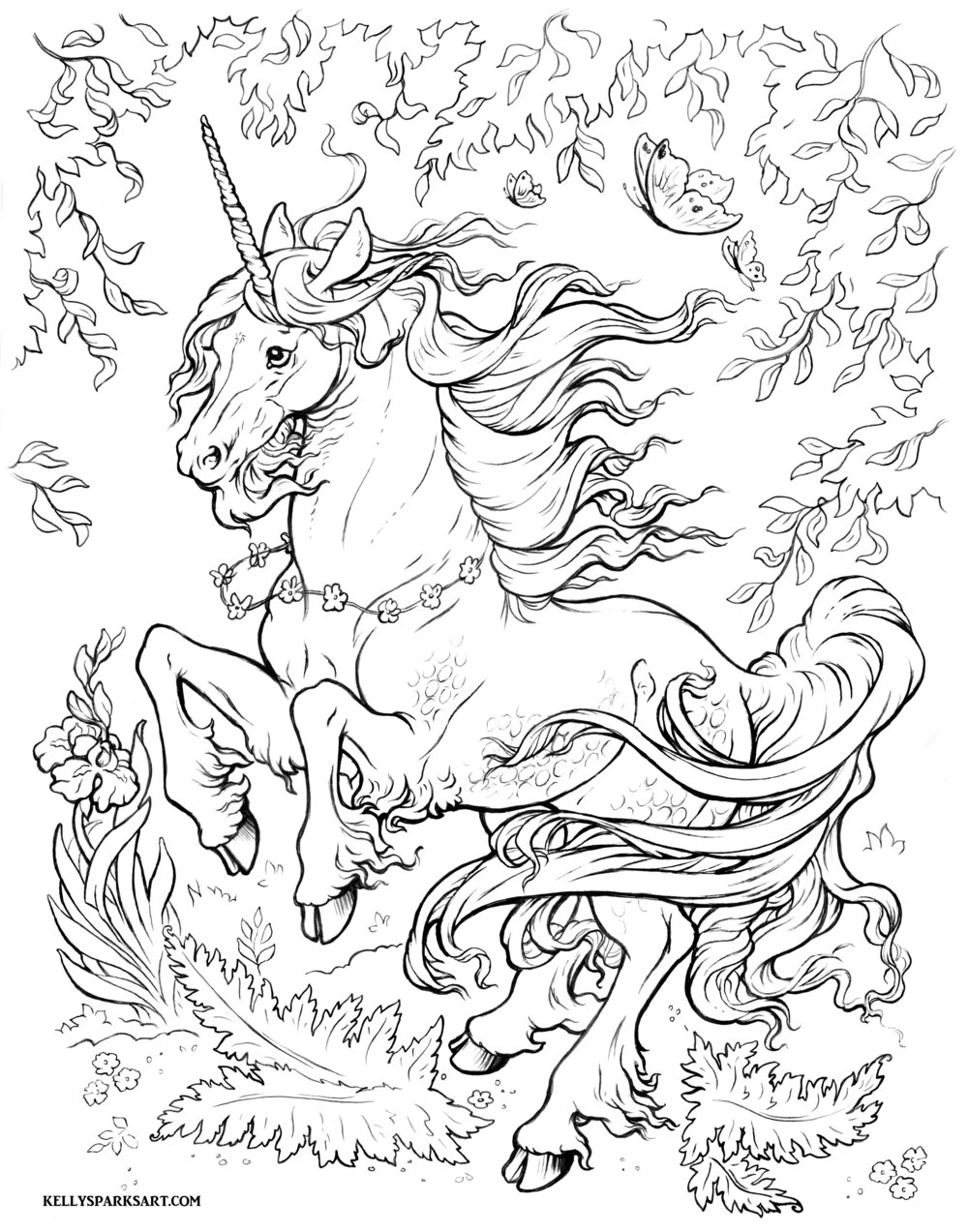 Unicorn coloring pages