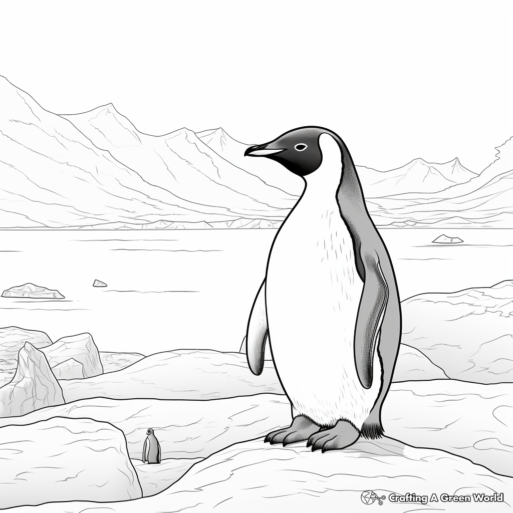 Emperor penguin coloring pages