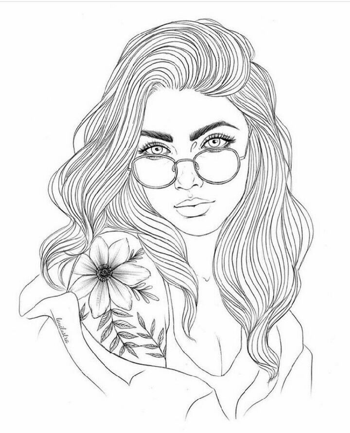 Girl coloring page realistic person page â