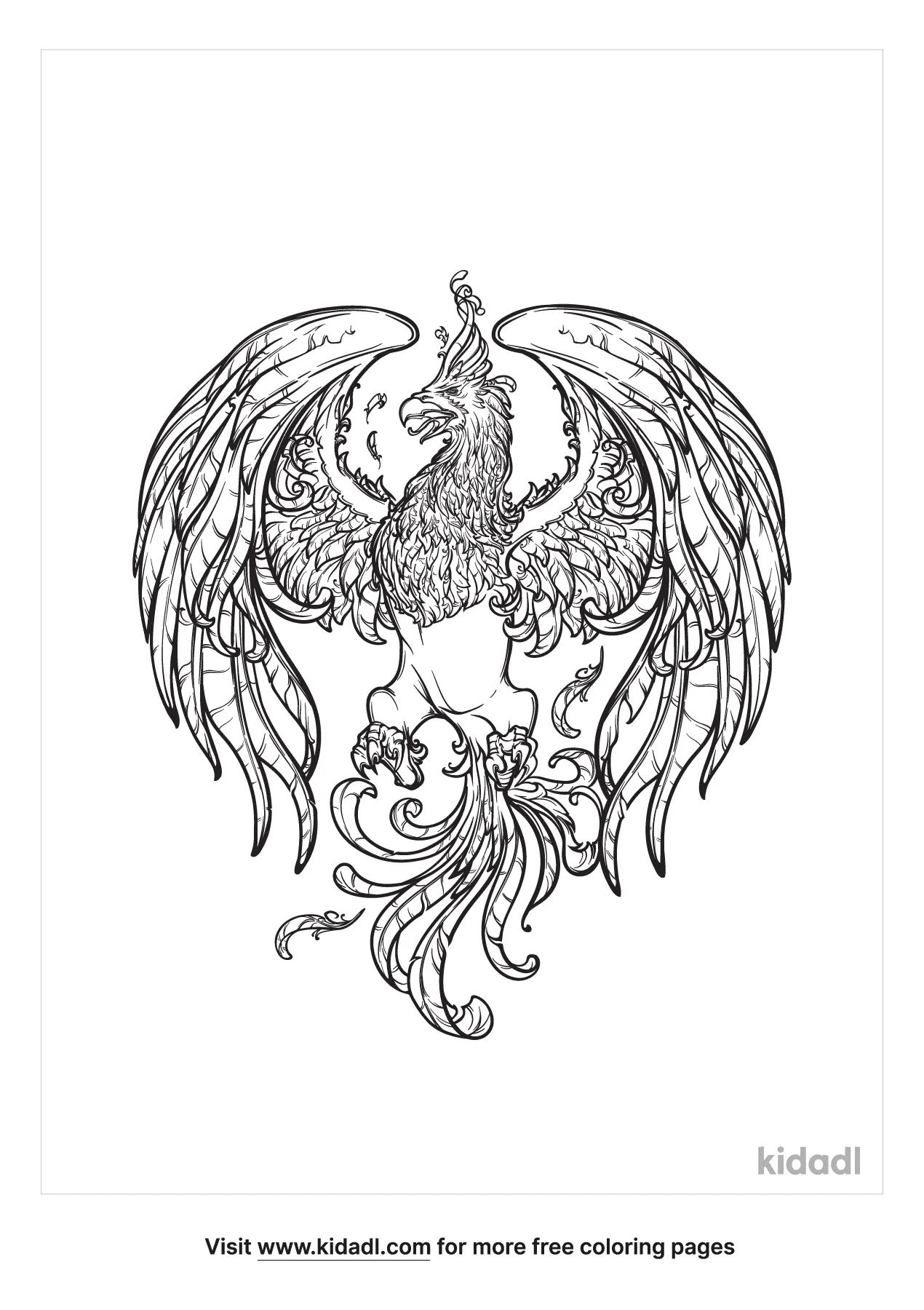 Free phoenix bird coloring page coloring page printables