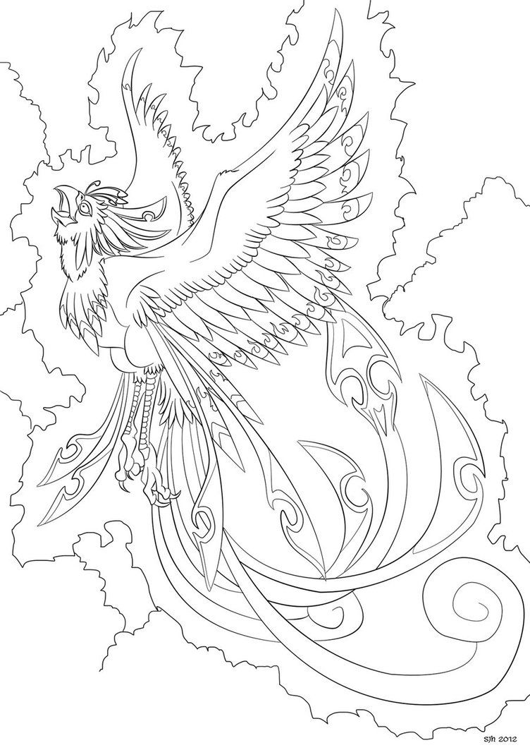 Dive into the captivating world of phoenix with coloring in page