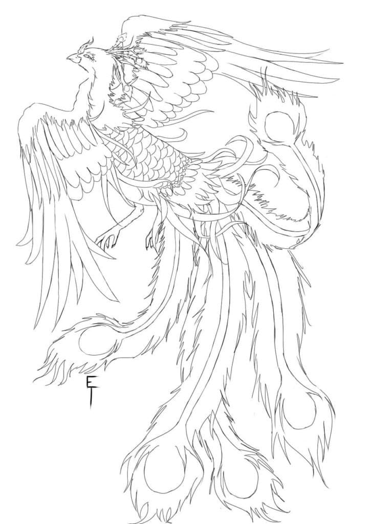 Phoenix coloring page