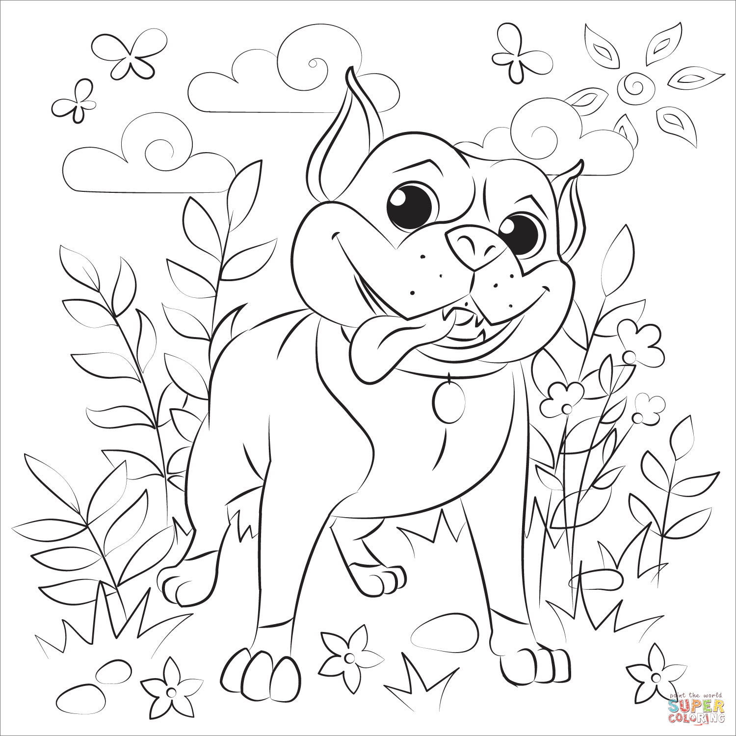 Pitbull coloring page free printable coloring pages