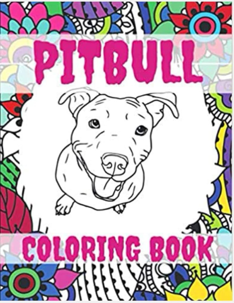 Pitbull coloring book beautiful realistic drawings pitbull dog coloring pages for adults relaxation x csd agfay siti books