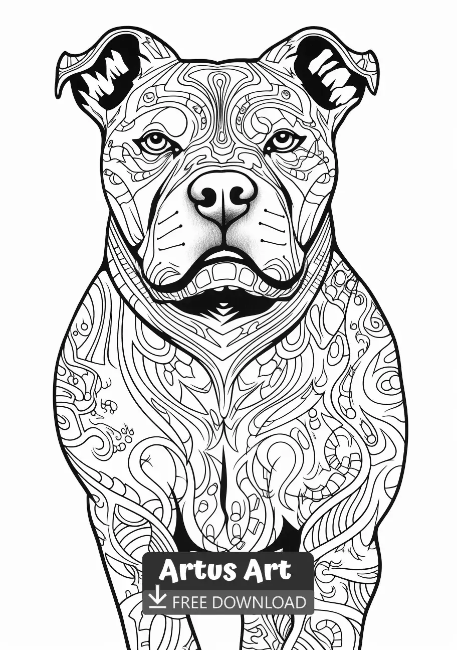 Pitbull coloring page dog coloring page monster coloring pages unicorn coloring pages