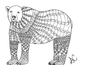 Polar bear coloring page by stephanie chambers tpt