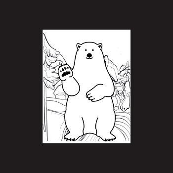 Realistic polar bear coloring pages for preschoolers